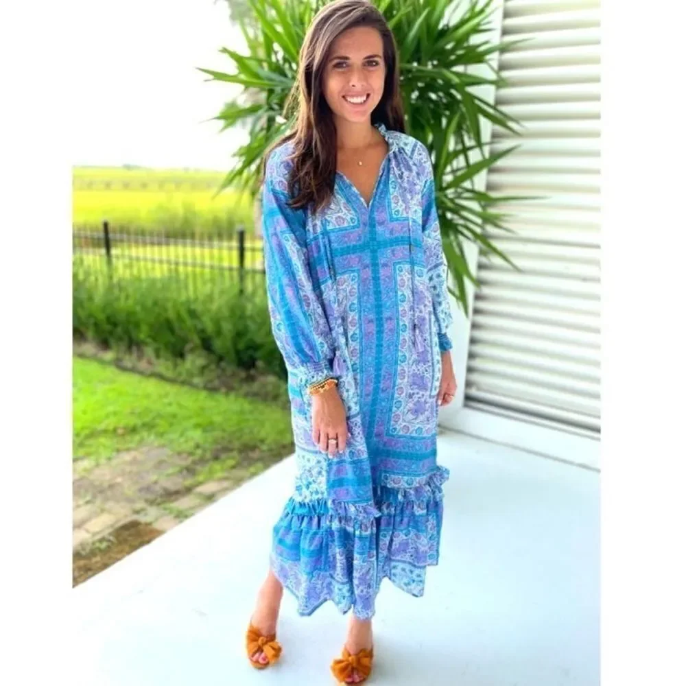 ZARA PRINTED MIDI BOHO DRESS